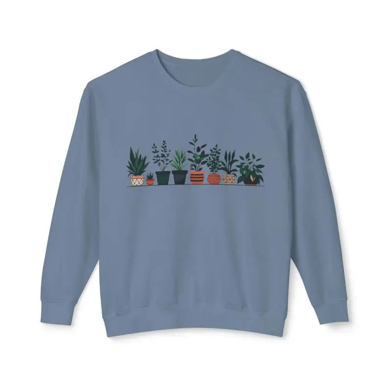 Unisex Lightweight Crewneck Sweatshirt with Potted Plant Design - Ocean State Styles