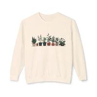 Unisex Lightweight Crewneck Sweatshirt with Potted Plant Design - Ocean State Styles