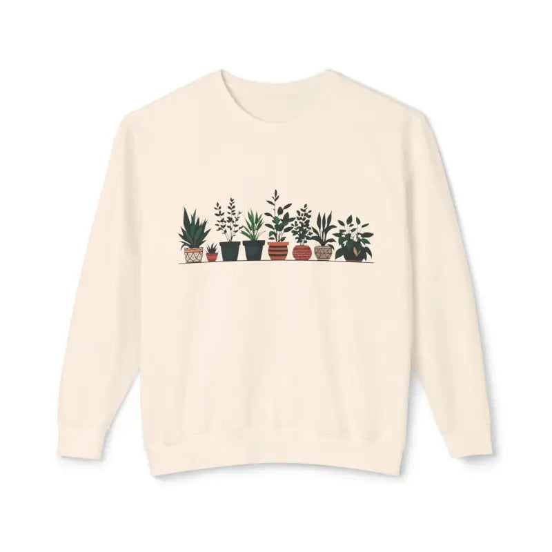 Unisex Lightweight Crewneck Sweatshirt with Potted Plant Design - Ocean State Styles