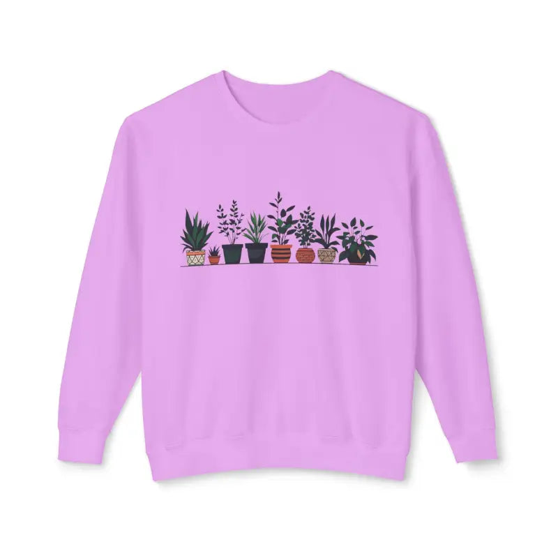 Unisex Lightweight Crewneck Sweatshirt with Potted Plant Design - Ocean State Styles