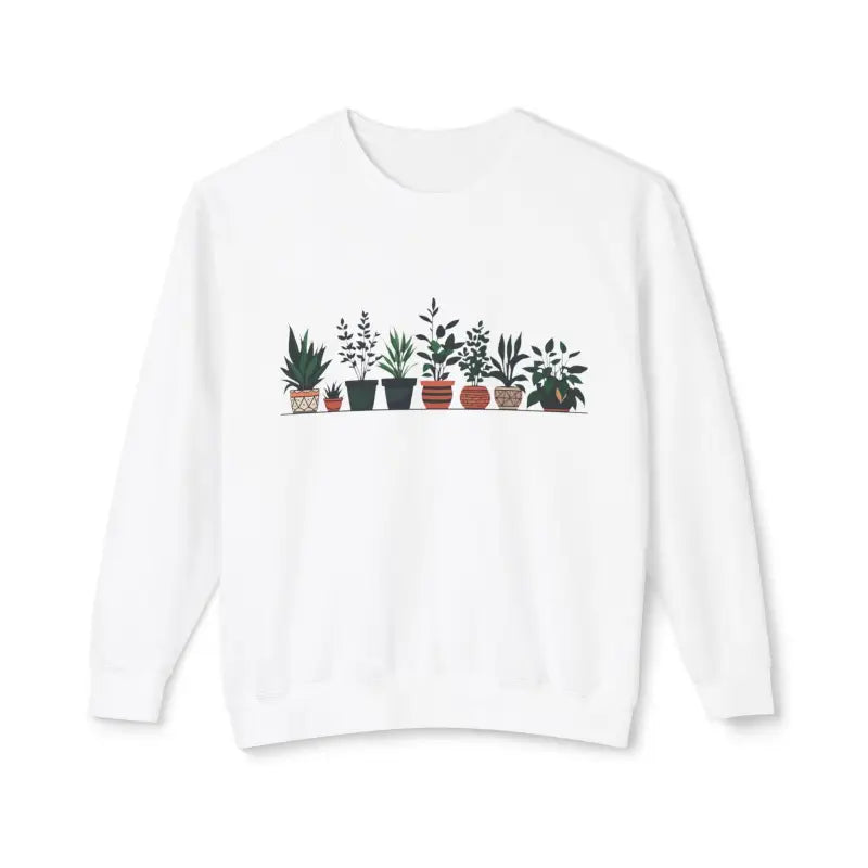 Unisex Lightweight Crewneck Sweatshirt with Potted Plant Design - Ocean State Styles