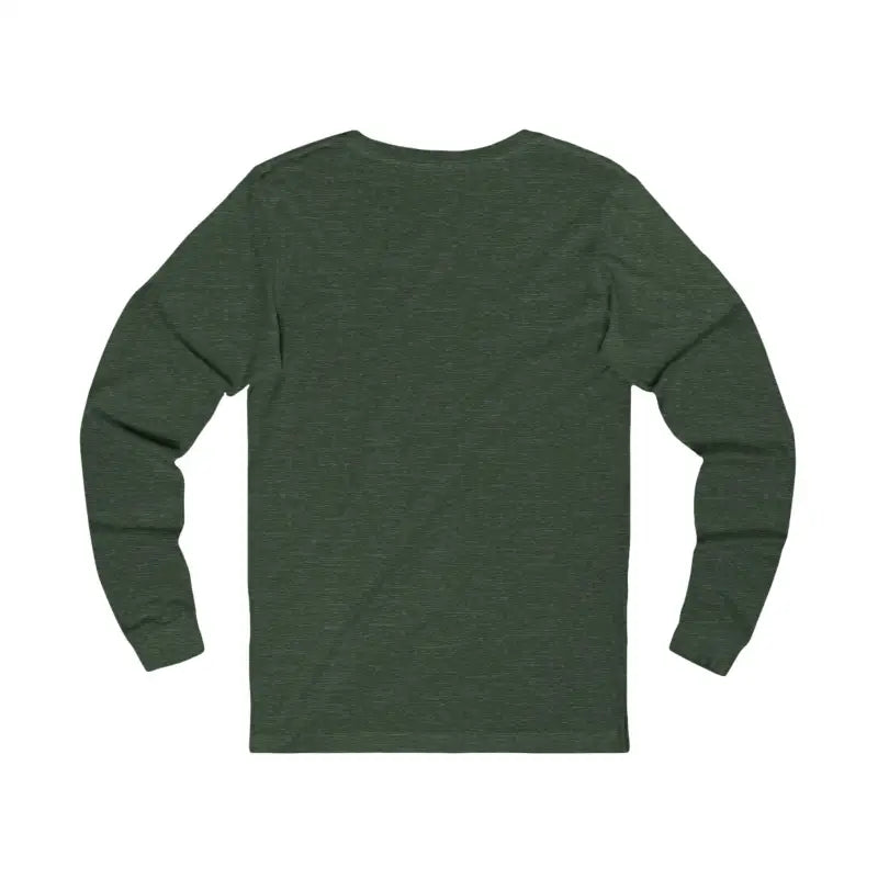Dark green long-sleeve textured fabric T-shirt for travel and outdoor adventures