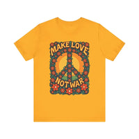 Unisex Retro Peace Symbol Graphic T-Shirt Make Love Not War - Ocean State Styles