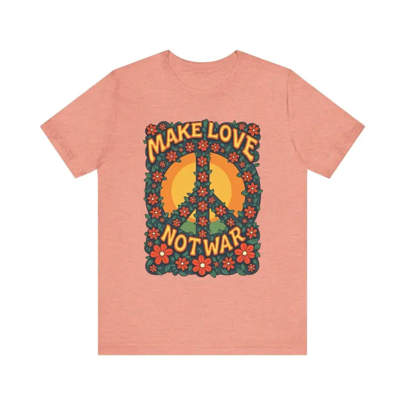 Unisex Retro Peace Symbol Graphic T-Shirt Make Love Not War - Ocean State Styles