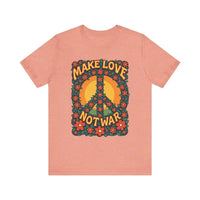 Unisex Retro Peace Symbol Graphic T-Shirt Make Love Not War - Ocean State Styles