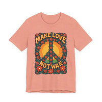 Unisex Retro Peace Symbol Graphic T-Shirt Make Love Not War - Ocean State Styles