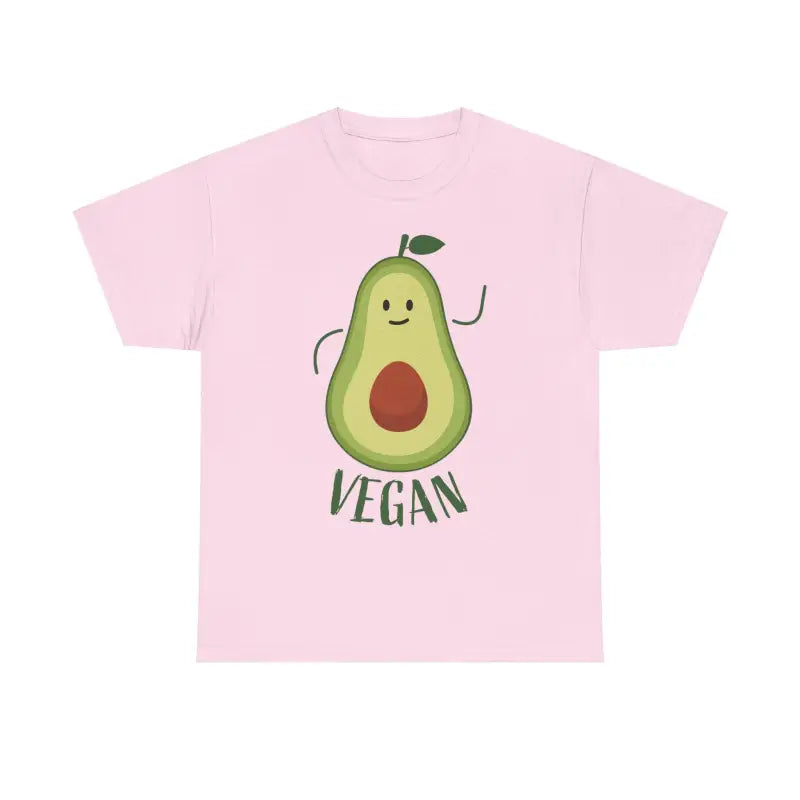 Pink Unisex Vegan T-Shirt featuring an Avocado graphic for a stylish look