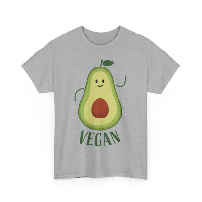Gray Unisex Vegan T-Shirt featuring a stylish avocado graphic design