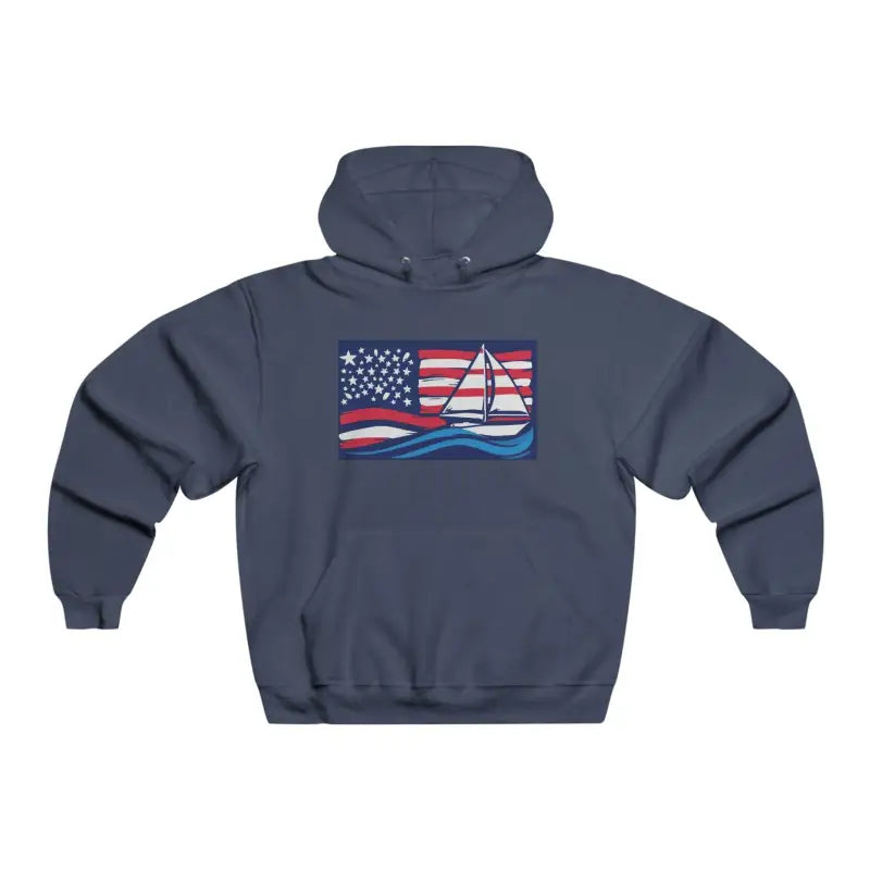 United By The Sea American Flag Sailboat Hoodie for All - Ocean State Styles