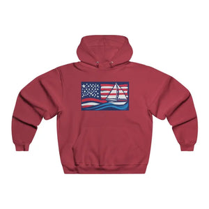 United By The Sea American Flag Sailboat Hoodie for All - Ocean State Styles