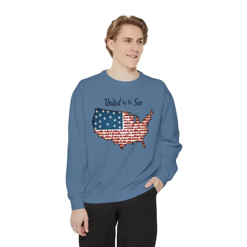 United By The Sea Nautical America Unisex Sweatshirt Joy - Ocean State Styles