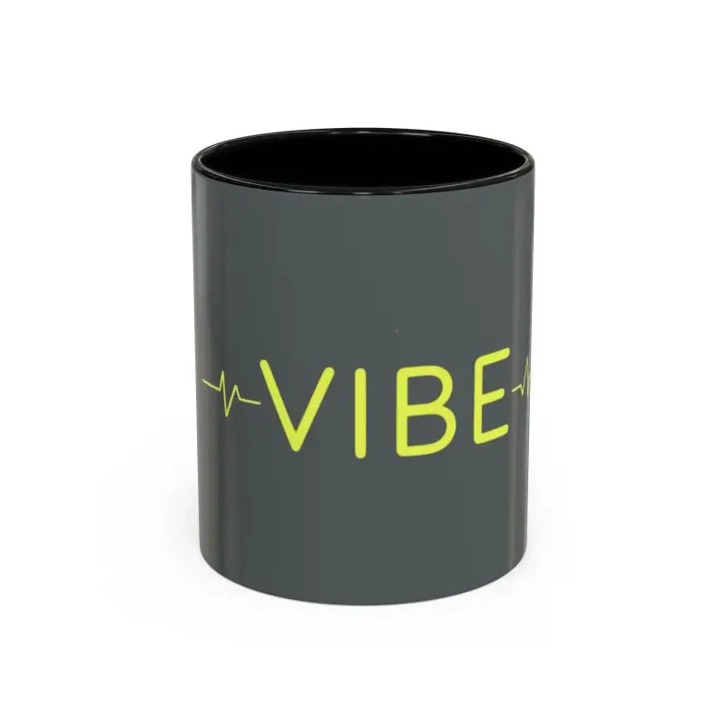 Gray Vibe Coffee Mug with Pink and Blue Interiors, ideal for stylish beverage enjoyment