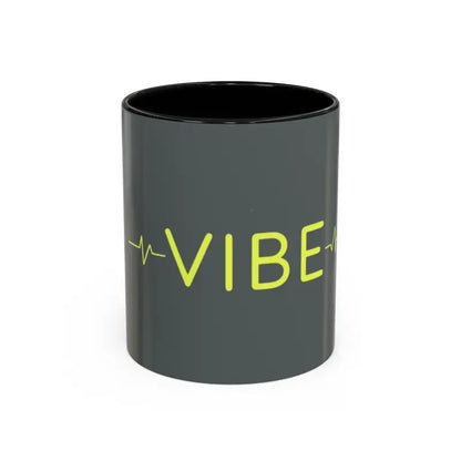 Gray Vibe Coffee Mug with Pink and Blue Interiors, ideal for stylish beverage enjoyment