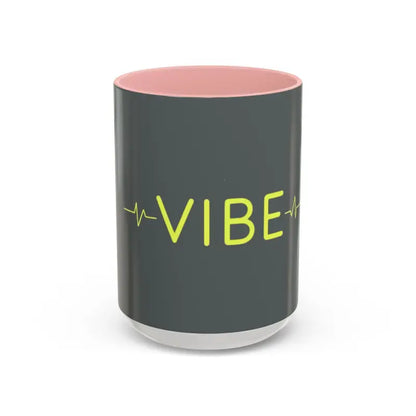 Gray Vibe Coffee Mug with pink interior ideal for stylish beverage enjoyment