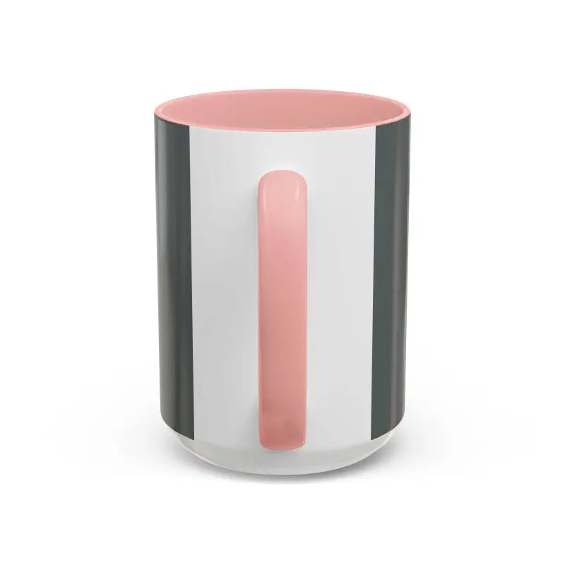Two-tone Vibe Coffee Mug featuring a pink interior and handle with a blue exterior