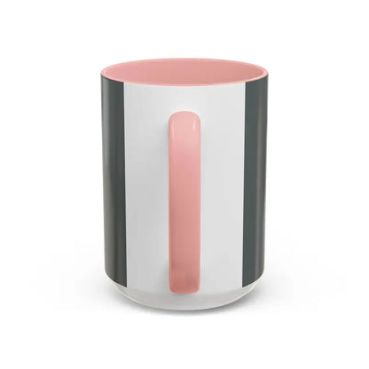 Two-tone Vibe Coffee Mug featuring a pink interior and handle with a blue exterior