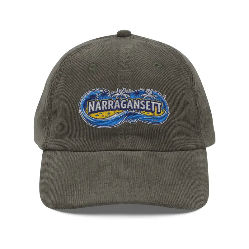 Vintage Corduroy Baseball Cap with Narragansett Embroidery - Ocean State Styles