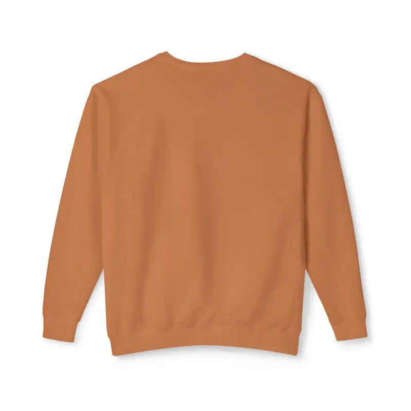 Copper-colored crewneck sweatshirt featuring White All Out of Clucks design