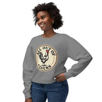 White All Out of Clucks Crewneck Sweatshirt for Women - Ocean State Styles