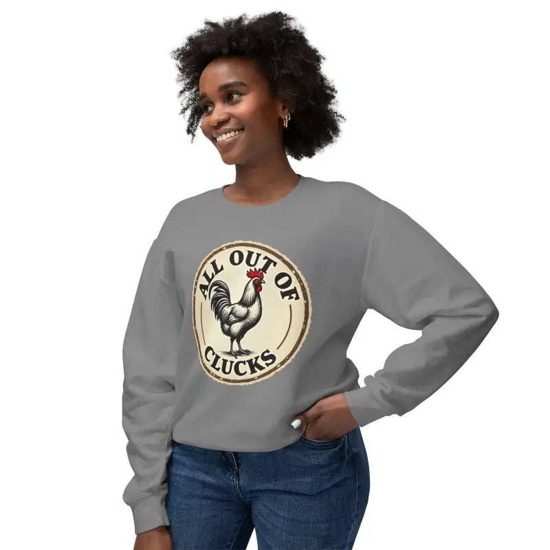 White All Out of Clucks Crewneck Sweatshirt for Women - Ocean State Styles