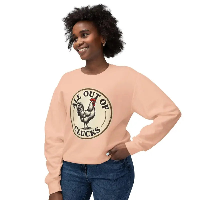 White All Out of Clucks Crewneck Sweatshirt for Women - Ocean State Styles