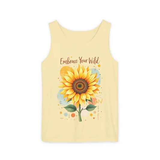White And Coral Sunflower Tank Tops - Ocean State Styles
