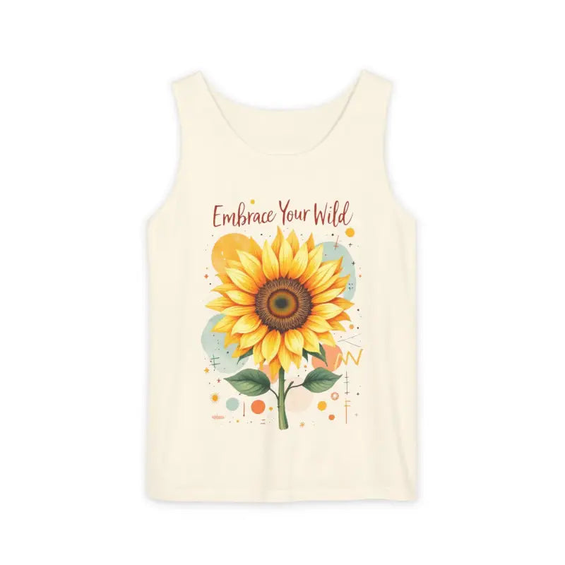 White And Coral Sunflower Tank Tops - Ocean State Styles