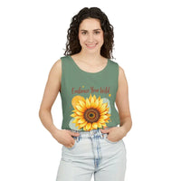 White And Coral Sunflower Tank Tops - Ocean State Styles
