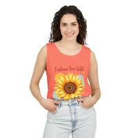 White And Coral Sunflower Tank Tops - Ocean State Styles