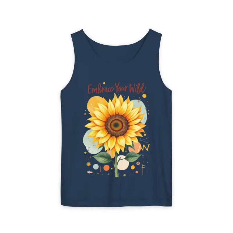 White And Coral Sunflower Tank Tops - Ocean State Styles