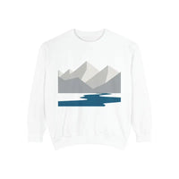 White And Light Blue Mountain River Sweatshirts For Outdoor Enthusiasts - Ocean State Styles