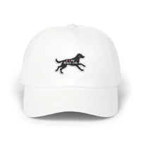 White Baseball Cap With Black Lab Design For Dog Lovers - Ocean State Styles