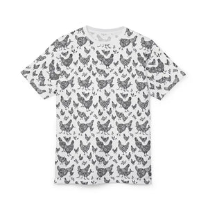 White Chicken Patterned Unisex T Shirt - Ocean State Styles