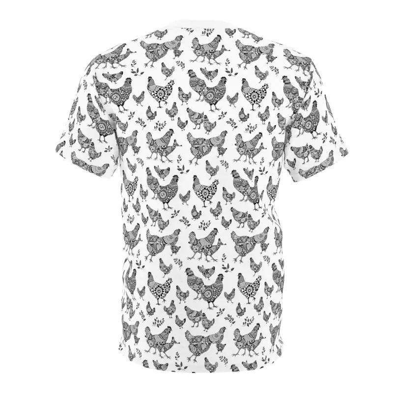 White Chicken Patterned Unisex T Shirt - Ocean State Styles