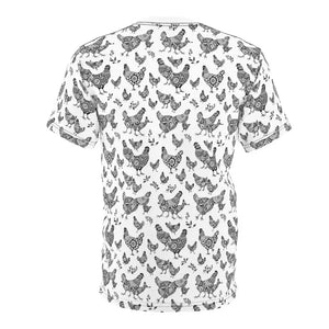 White Chicken Patterned Unisex T Shirt - Ocean State Styles