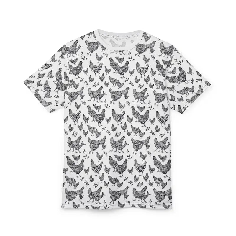 White Chicken Patterned Unisex T Shirt - Ocean State Styles