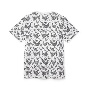 White Chicken Patterned Unisex T Shirt - Ocean State Styles