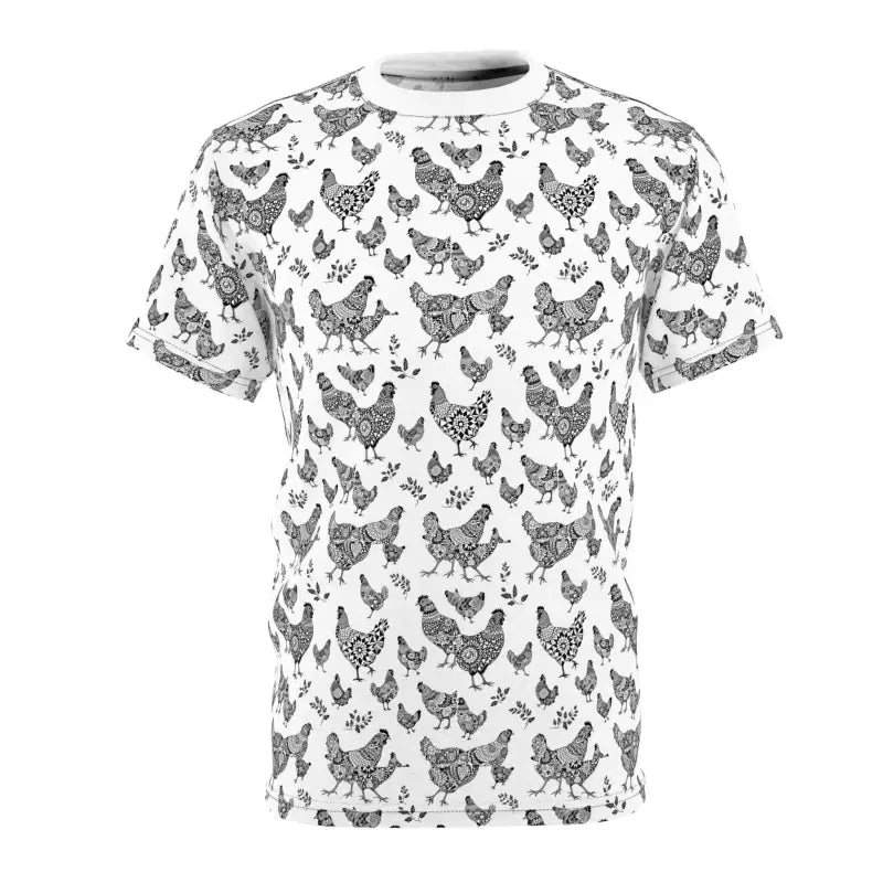 White Chicken Patterned Unisex T Shirt - Ocean State Styles