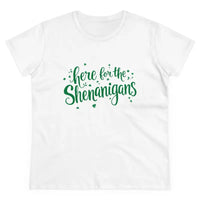White Cotton T Shirt with Green Text for Women Casual Fun - Ocean State Styles