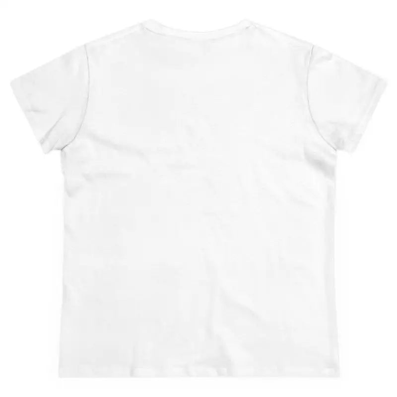 White Cotton T Shirt with Green Text for Women displayed on a neutral background