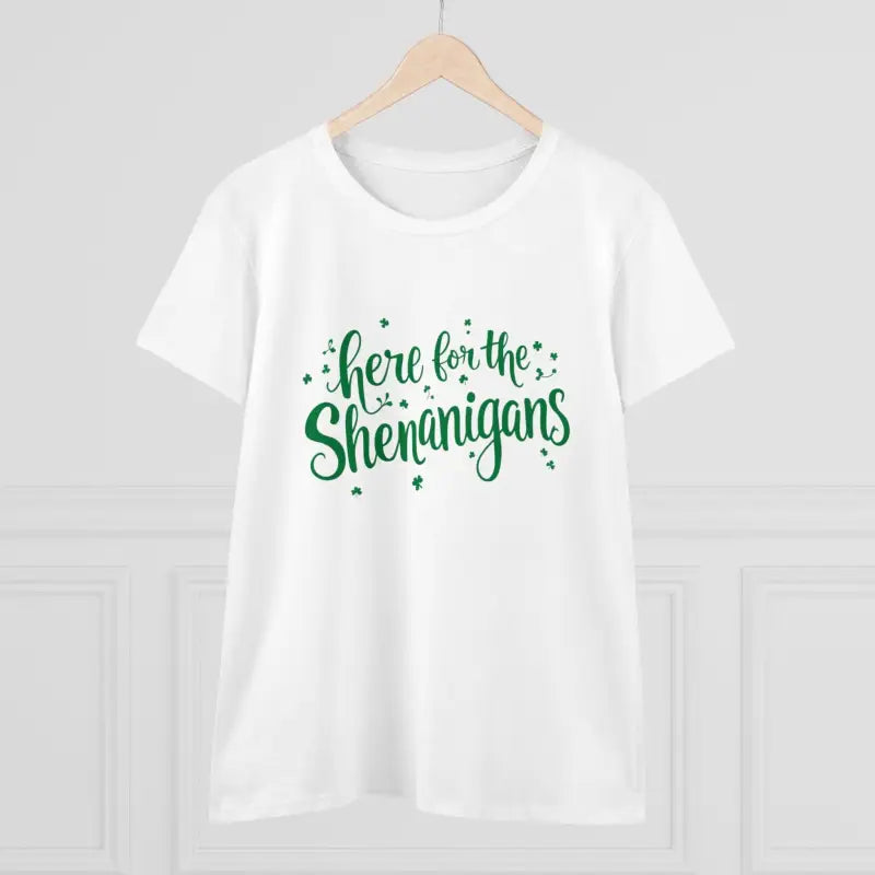 White Cotton T Shirt for Women featuring stylish green text design