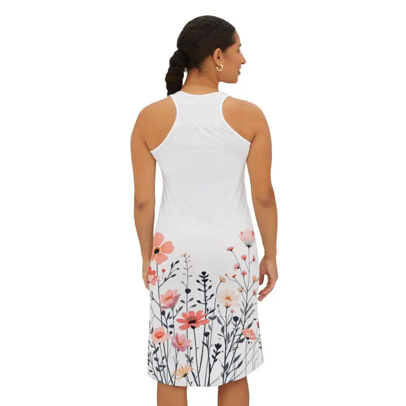 White Floral Print Women's Dress for Spring Elegance - Ocean State Styles