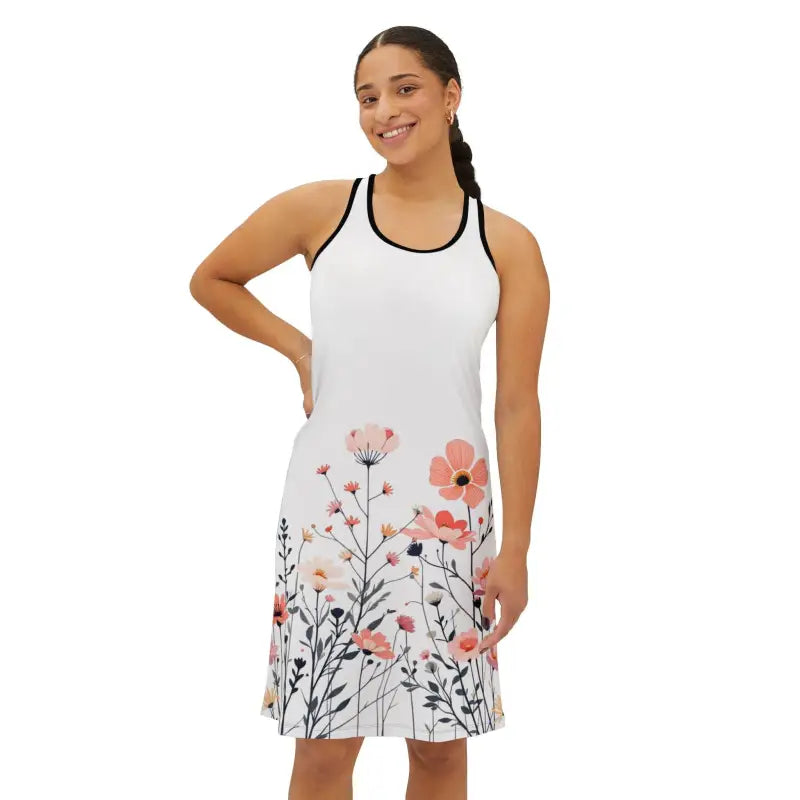 White Floral Print Women's Dress for Spring Elegance - Ocean State Styles