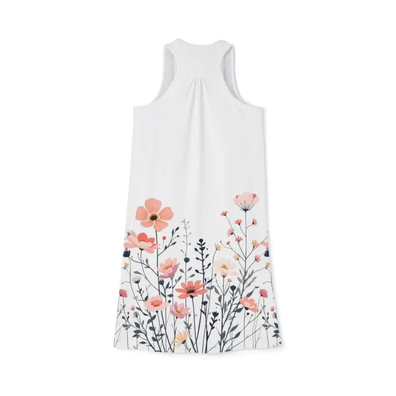 White Floral Print Women's Dress for Spring Elegance - Ocean State Styles