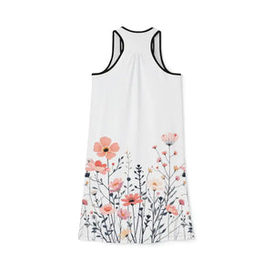 White Floral Print Women's Dress for Spring Elegance - Ocean State Styles