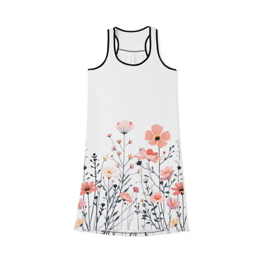 White Floral Print Women's Dress for Spring Elegance - Ocean State Styles
