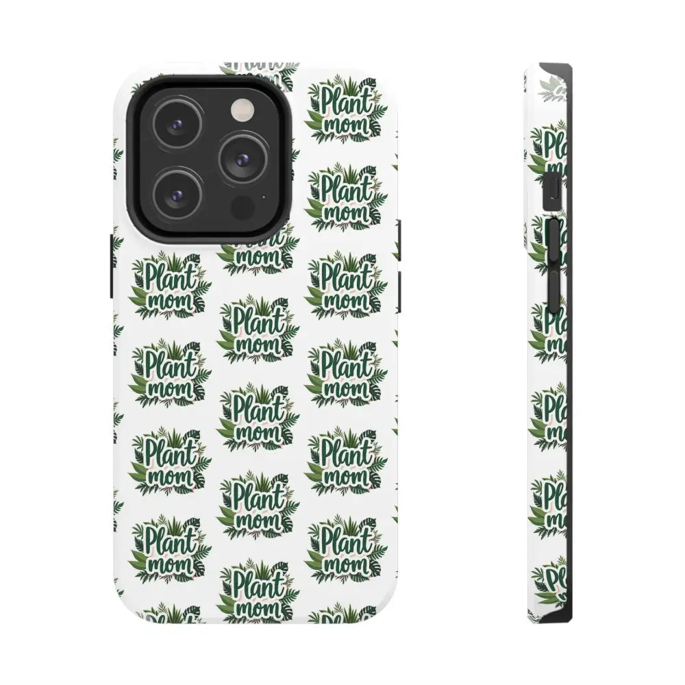 White Plant Mom Phone Case featuring a plant-themed design for iPhone and Samsung
