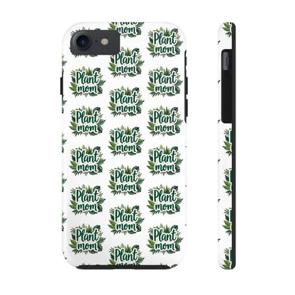 White Plant Mom Tough Phone Case for iPhone 16 featuring a plant-themed design