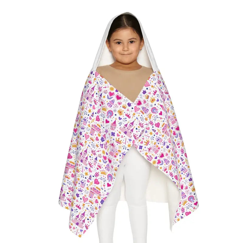 White Princess Hooded Poncho Towel for Girls - Ocean State Styles
