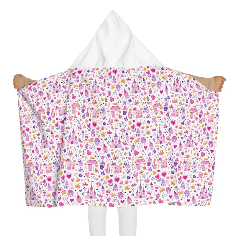 White Princess Hooded Poncho Towel for Girls - Ocean State Styles